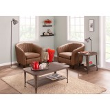LumiSource Shelton Club Chair - BROWN - Lifestyle
