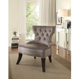 Colton Button Tufted Chair - Brown Actual