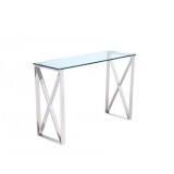 Brooke Console With Clear Glass Anf Stainless Steel Base
