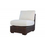 Contempo Armless Sectional in Aged Walnut Wicker Finish - Angled