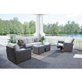 Contempo Lounge Chair in Aged Walnut Wicker Finish - Lifestyle 2 