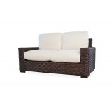 Contempo Loveseat in Aged Walnut Wicker Finish - Angled