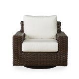 Contempo Swivel Glider Lounge Chair in Aged Walnut Wicker Finish - Front