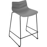Lumisource Arrow Counter Stool in Black Metal & Grey Poly - Set of 2 - Perspective