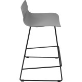 Lumisource Arrow Counter Stool in Black Metal & Grey Poly - Set of 2 - Side