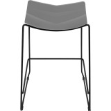 Lumisource Arrow Counter Stool in Black Metal & Grey Poly - Set of 2 - Rear