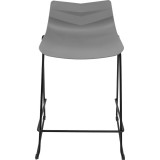 Lumisource Arrow Counter Stool in Black Metal & Grey Poly - Set of 2 - Front