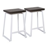 LumiSource Geo Counter Stool - Set of 2 - ESPRESSO 