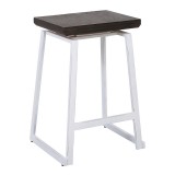 LumiSource Geo Counter Stool - Set of 2 - ESPRESSO - Perspective