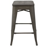 LumiSource Oregon Counter Stool - Set of 2 - ANTIQUE; ESPRESSO - Front