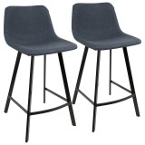 LumiSource Outlaw Counter Stool - Set of 2 - BLUE 