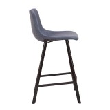 LumiSource Outlaw Counter Stool - Set of 2 - BLUE - Side