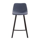 LumiSource Outlaw Counter Stool - Set of 2 - BLUE - Front