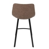 LumiSource Outlaw Counter Stool - Set of 2 - BROWN - Rear