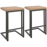 LumiSource Roman Counter Stool - Set of 2 - GREY; CAMEL