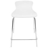 LumiSource Woodstacker Counter Stool - Set of 2- WHITE - Front