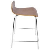 LumiSource Woodstacker Counter Stool - Set of 2- WALNUT - Side