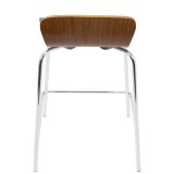LumiSource Woodstacker Counter Stool - Set of 2- WALNUT - Rear