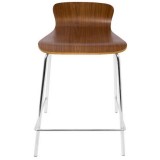 LumiSource Woodstacker Counter Stool - Set of 2- WALNUT - Front