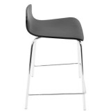 LumiSource Woodstacker Counter Stool - Set of 2- BLACK - Side