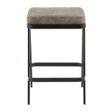 LumiSource Seven Counter Stool - STONE - Front / Rear