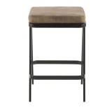 LumiSource Seven Counter Stool - BROWN - Front / Rear