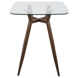 LumiSource Clara Counter Table - Walnut + Glass
