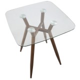 LumiSource Clara Dinette Table - Brown + Glass