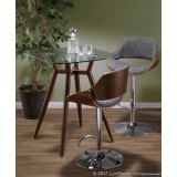 LumiSource Clara Counter Table - Walnut + Glass