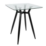LumiSource Clara Dinette Table - Black + Glass