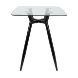 LumiSource Clara Dinette Table - Black + Glass
