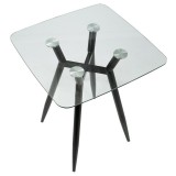 LumiSource Clara Dinette Table - Black + Glass
