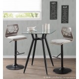 LumiSource Clara Dinette Table - Black + Glass