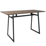 LumiSource Geo Counter Table - Black + Brown - Perspective