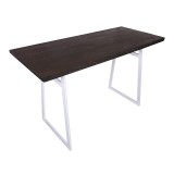 LumiSource Geo Counter Table - Vintage White + Espresso 