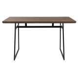 LumiSource Geo Counter Table - Black + Brown - Rear / Front