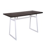 LumiSource Geo Counter Table - Vintage White + Espresso - Perspective