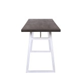 LumiSource Geo Counter Table - Vintage White + Espresso - Side
