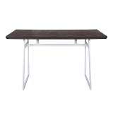LumiSource Geo Counter Table - Vintage White + Espresso - Rear / Front
