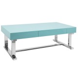 LumiSource Luster Coffee Table - Light Blue - Perspective