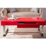LumiSource Luster Coffee Table - Red - Lifestyle