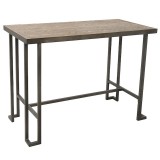 LumiSource Roman Counter Table - Antique + Brown - Perspective