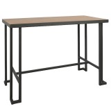LumiSource Roman Counter Table - Grey + Natural - Perspective