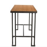 LumiSource Roman Counter Table - Grey + Natural - Side