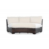 Contempo Curve Sectional Sofa in Aged Walnut Wicker Finish - Front