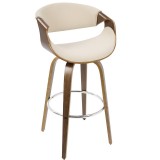 LumiSource Curvini Barstool - Cream - Perspective