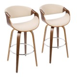 LumiSource Curvini Barstool - Cream - Set of 2