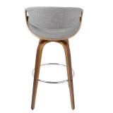 LumiSource Curvini Barstool - Grey - Rear