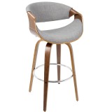 LumiSource Curvini Barstool - Grey - Perspective