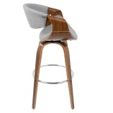LumiSource Curvini Barstool - Grey - Side